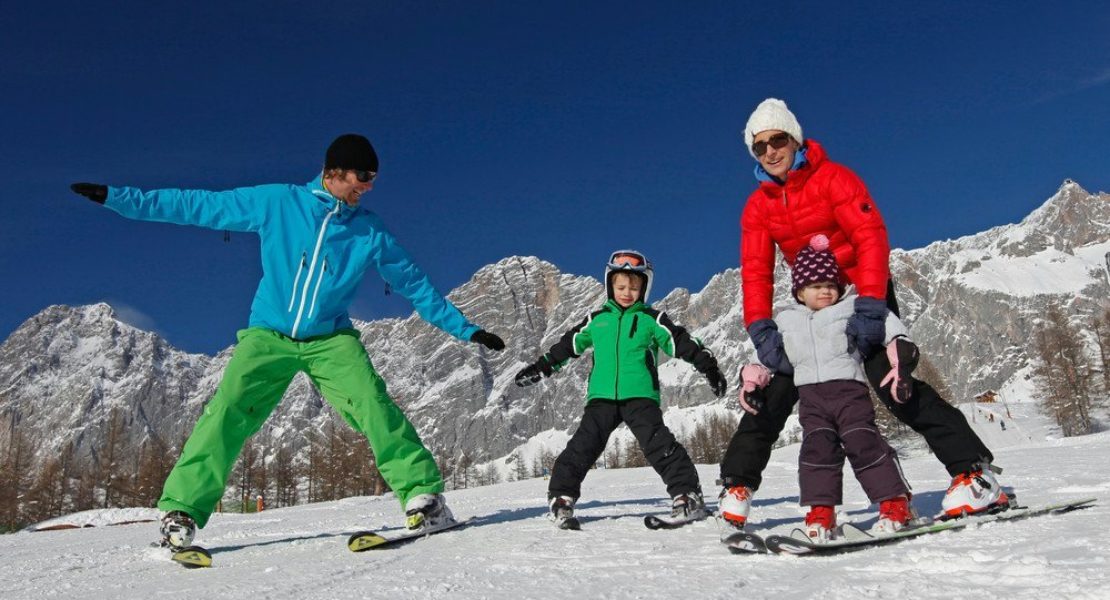 familie skifahren