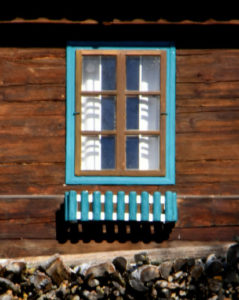 Bauernhof Fenster Holzstoß
