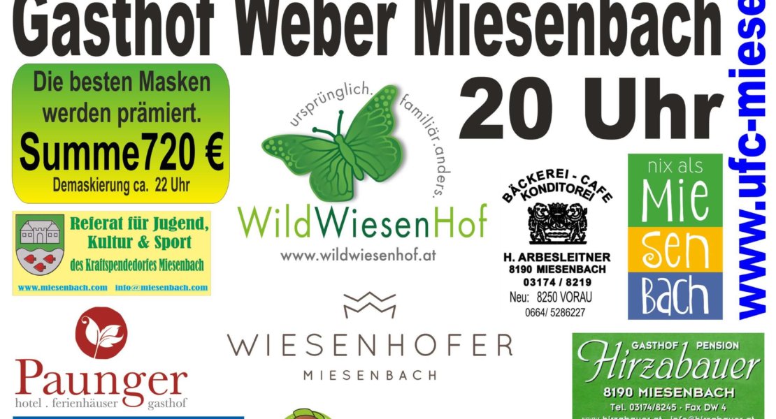 Plakat Maskenbal 2017 UFC Miesenbach