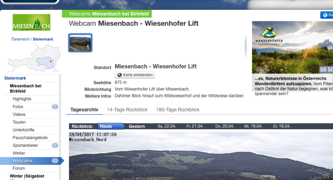 Unsere Webcam jetzt auf bergfex.at