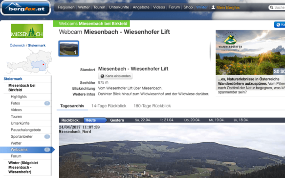 Unsere Webcam jetzt auf bergfex.at