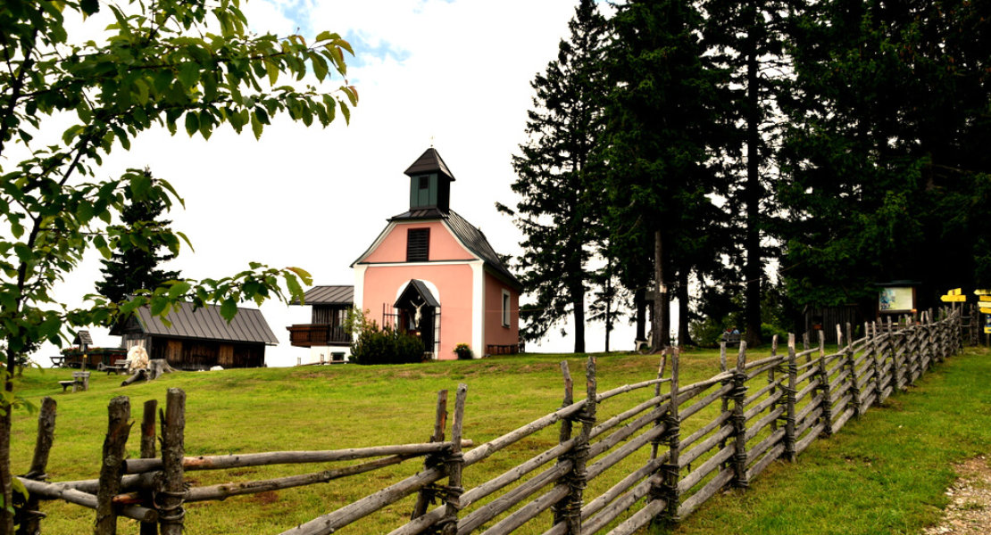Sommer Miesenbach Wildwiese Kapelle