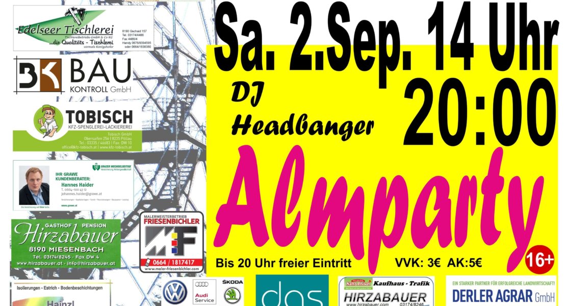 Plakat Turmlauf Almparty 2017