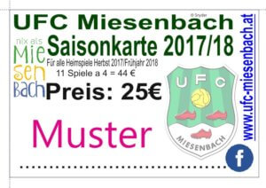 Saisonkarte 2017/18 des UFC Miesenbach