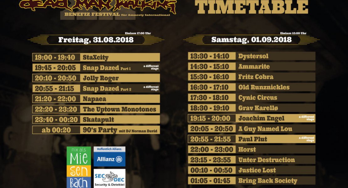 DMW 2018 Timetable