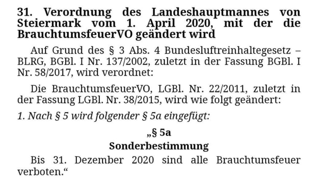 verordnung verbot von brauchtumsfeuern 2020