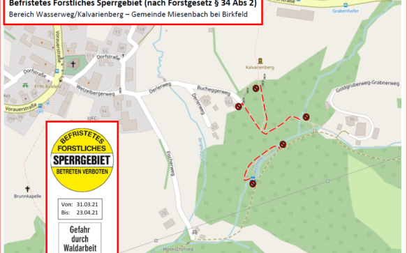 Forstarbeiten im Bereich des Kalvarienbergs