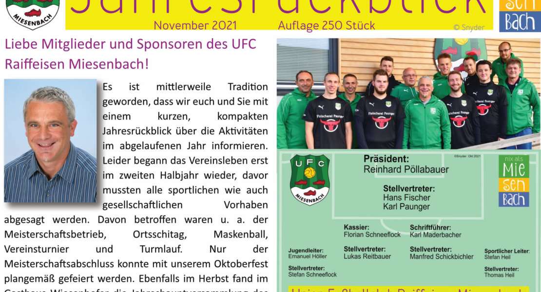 Jahresbericht 2021 des UFC Miesenbach