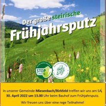 Steirischer Frühjahrsputz in unserer Gemeinde am 30. April 2022