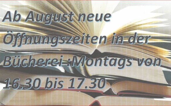 Bibliothek – neue Öffnungszeiten