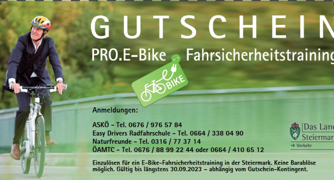 Kostenloses E-Bike-Fahrsicherheitstraining