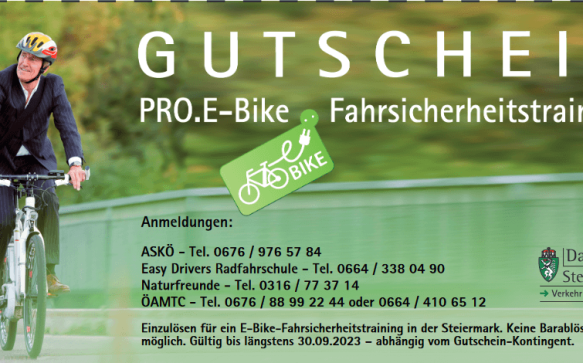 Kostenloses E-Bike-Fahrsicherheitstraining