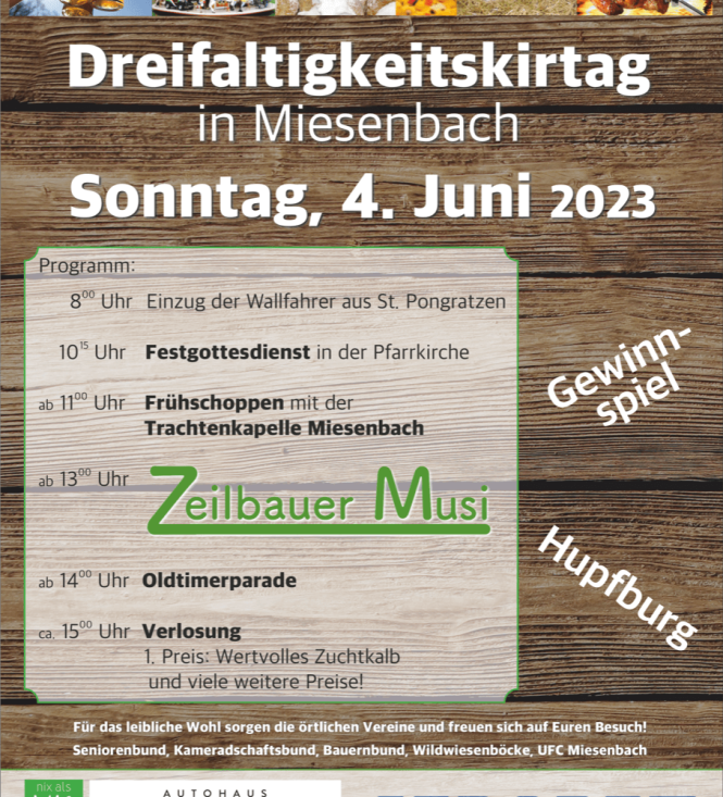 Dreifaltigkeitskirtag Miesenbach am Sonntag, 4. Juni 2023