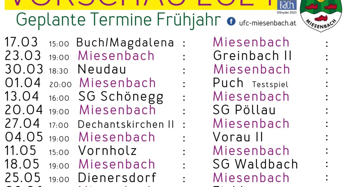 Spielplan H2023