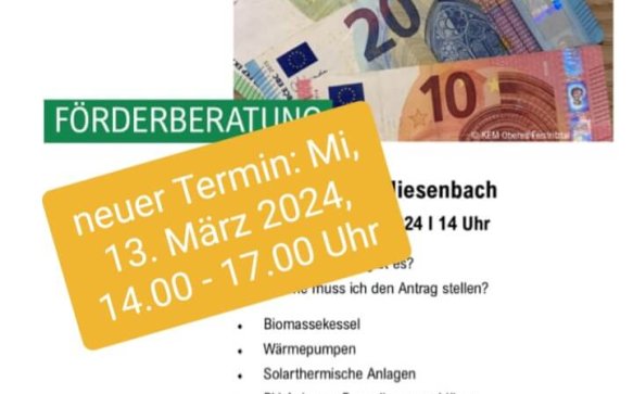 Förderberatung in der Gemeinde – neuer Termin