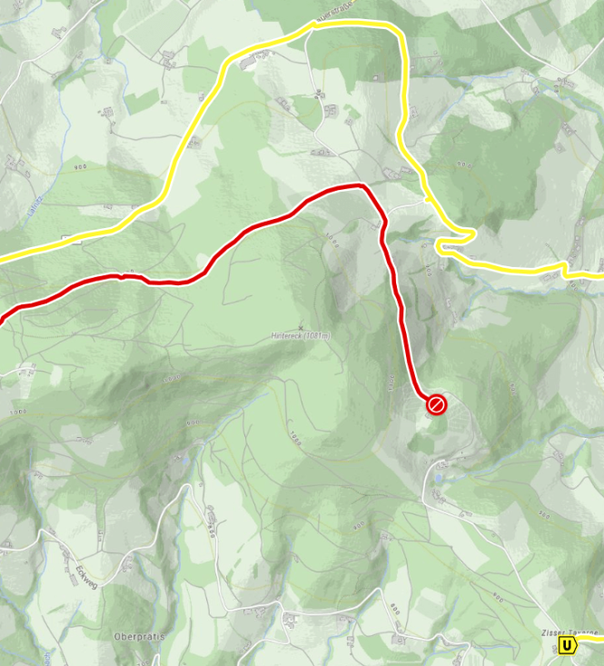 Sperre der Mountainbikestrecke „Großer Jogl“ zwischen Kreuzwirt und Kellerstöckl