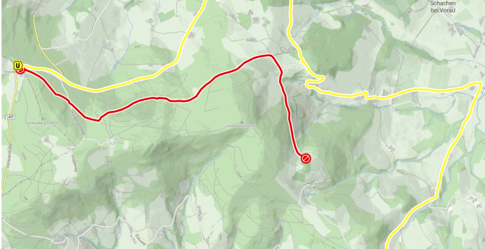 Sperre der Mountainbikestrecke „Großer Jogl“ zwischen Kreuzwirt und Kellerstöckl