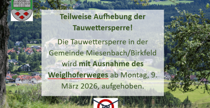 Teilweise Aufhebung der Tauwettersperre ab 9. März 2026