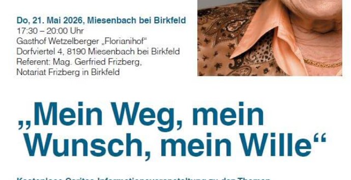 Kostenlose Caritas-Informationsveranstaltung zu den Themen Vorsorgevollmacht, Patientenverfügung und Testament