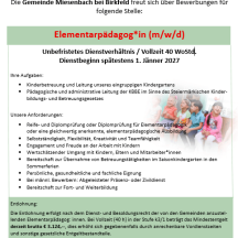 Stellenausschreibung Elementarpädagog/in